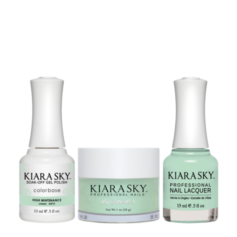 KIARA SKY 3in1 (Dipping Powder + Gel Polish + Nail Lacquer) - DGL 413, High Mintenance